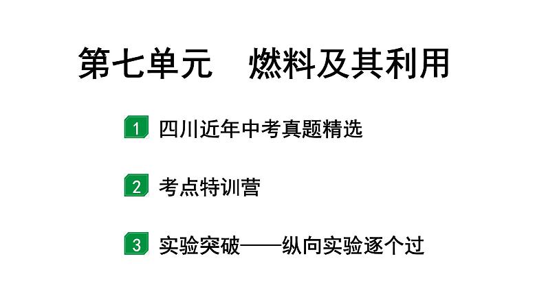 2024四川中考化学一轮复习 第七单元 燃料及其利用（课件）第1页