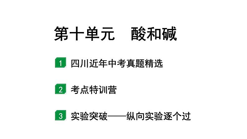 2024四川中考化学一轮复习 第十单元 酸和碱（课件）第1页