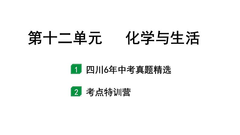 2024四川中考化学一轮复习 第十二单元 化学与生活（课件）01