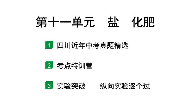 2024四川中考化学一轮复习 第十一单元　盐　化肥（课件）01