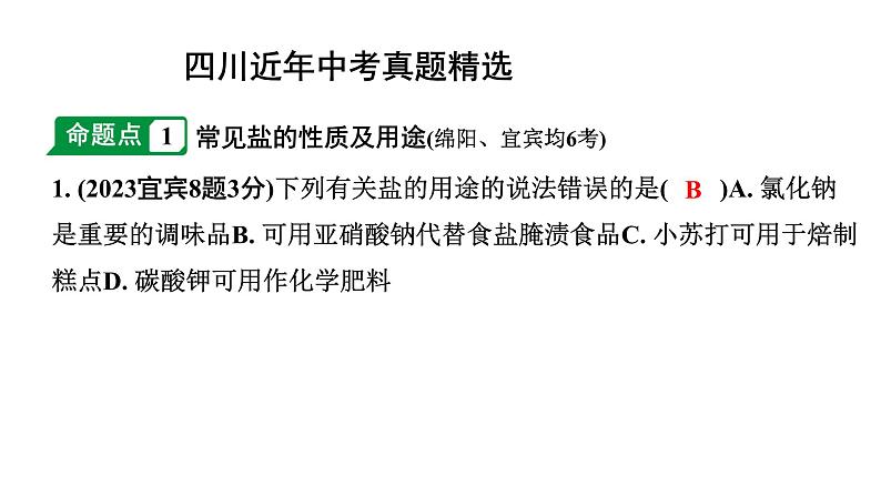 2024四川中考化学一轮复习 第十一单元　盐　化肥（课件）02