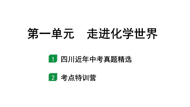 2024四川中考化学一轮复习 第一单元 走进化学世界（课件）第1页