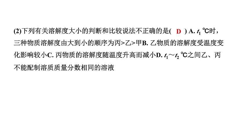 2024四川中考化学一轮复习 微专题8 溶解度曲线及其应用（课件）第3页