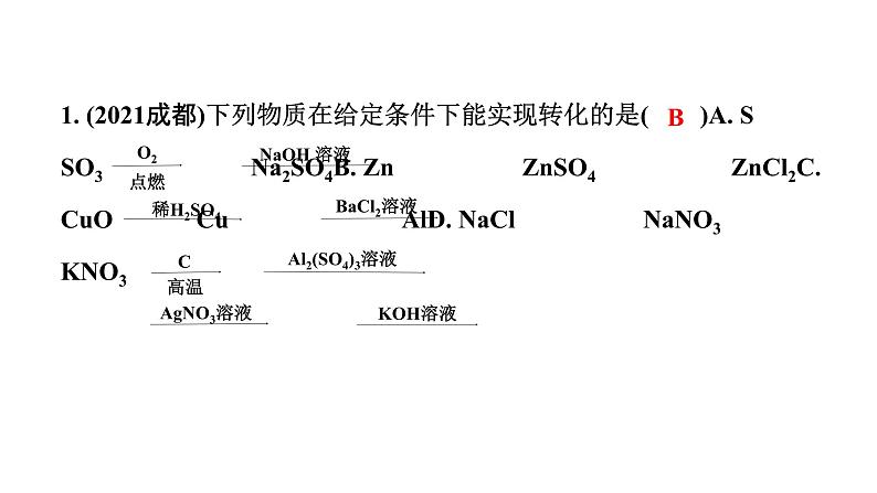 2024四川中考化学一轮复习 微专题9 酸碱盐之间的反应和转化（课件）02