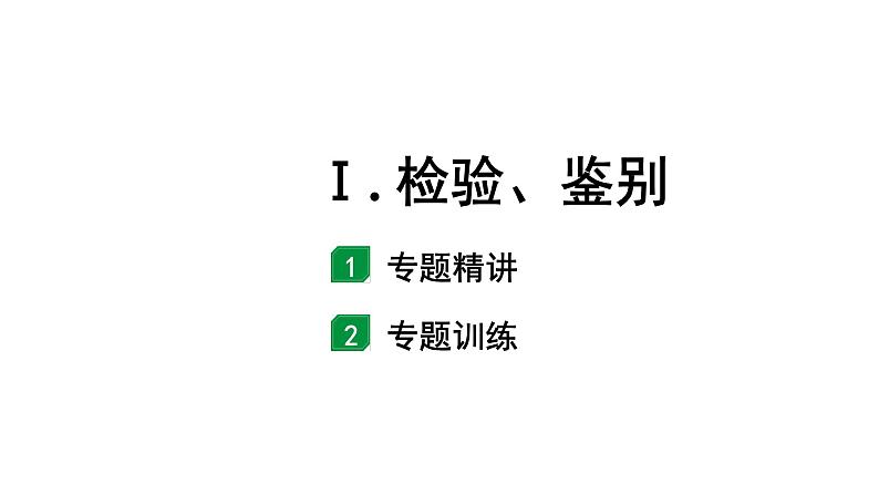 2024长沙中考化学二轮复习专题二Ⅰ. 检验、鉴别  （课件）第1页