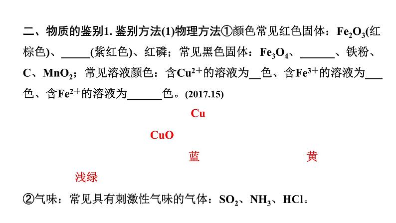 2024长沙中考化学二轮复习专题二Ⅰ. 检验、鉴别  （课件）第7页