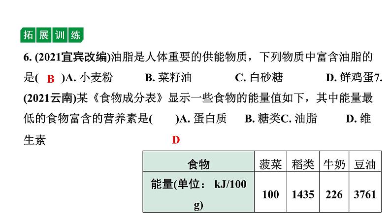 2024长沙中考化学一轮复习 第十二单元 化学与生活（课件）07