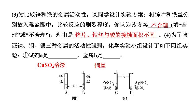 2024长沙中考化学一轮复习 金属活动性顺序的验证与探究（课件）04