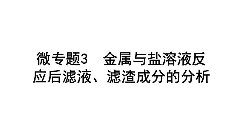 2024长沙中考化学一轮复习 微专题3 金属与盐溶液反应后滤液、滤渣成分的分析（课件）第1页