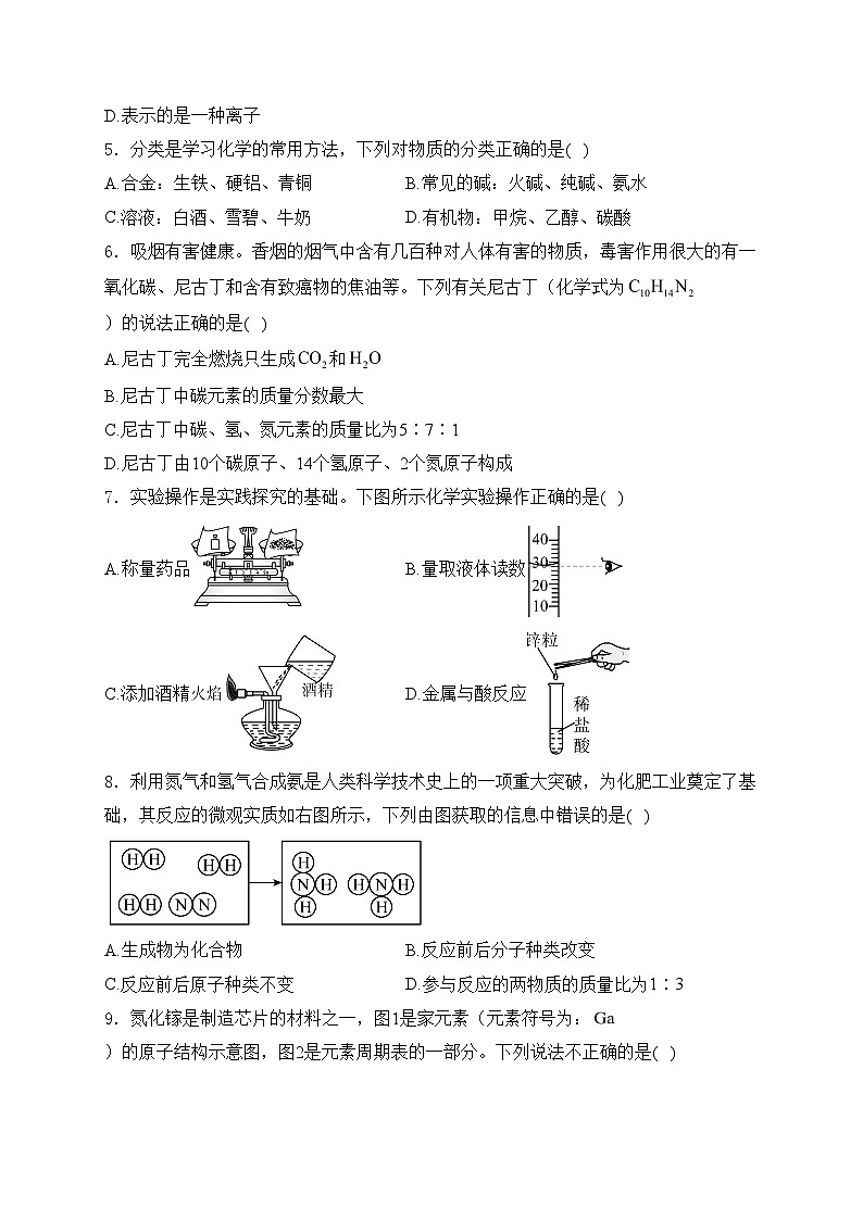 山东省滨州市阳信县2024届九年级下学期中考一模化学试卷(含答案)02