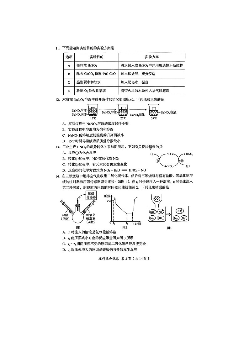 2024年四川省眉山市中考化学真题03
