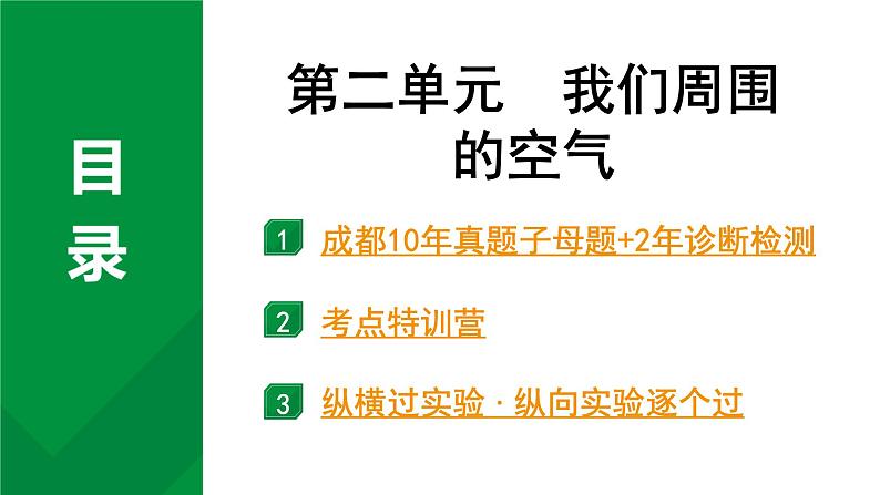 2024中考化学试题研究 第一部分 成都中考考点研究 第二单元 我们周围的空气 (课件)第1页