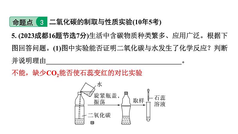 2024中考化学试题研究 第一部分 成都中考考点研究 第六单元 碳和碳的氧化物 (课件)第8页