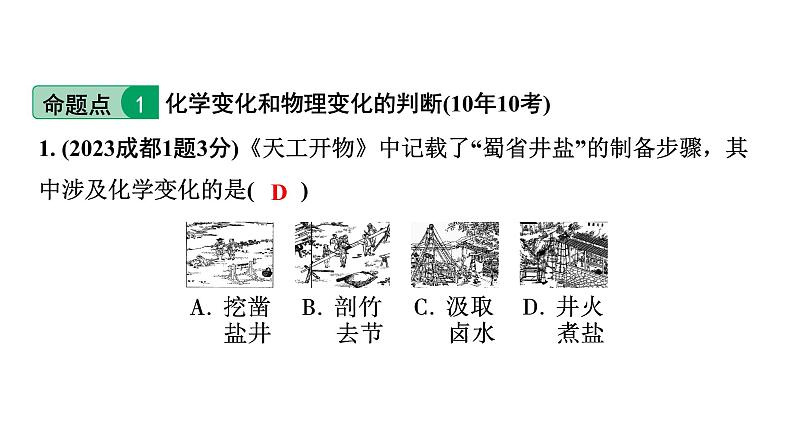 2024中考化学试题研究 第一单元 走进化学世界 (课件)第3页