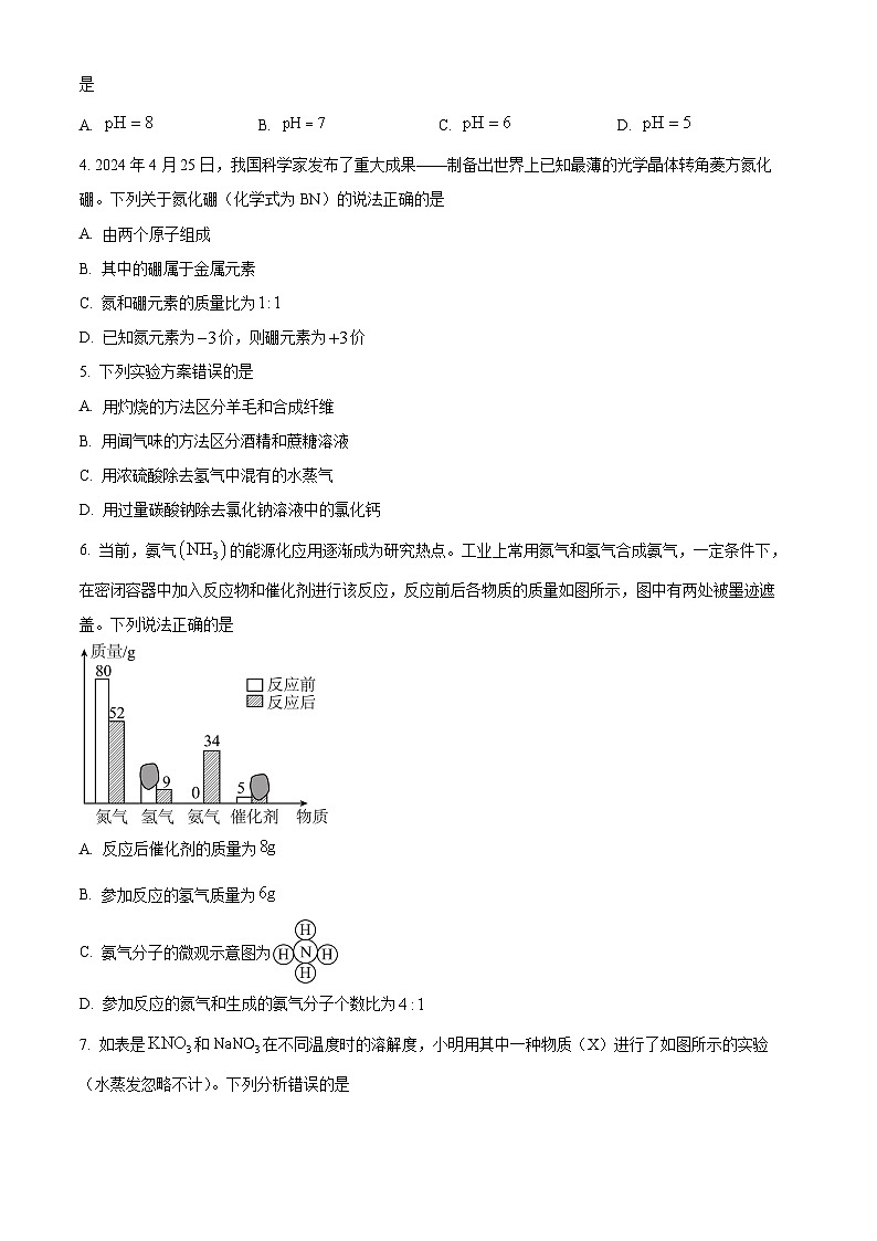 2024年河北省中考真题化学真题02