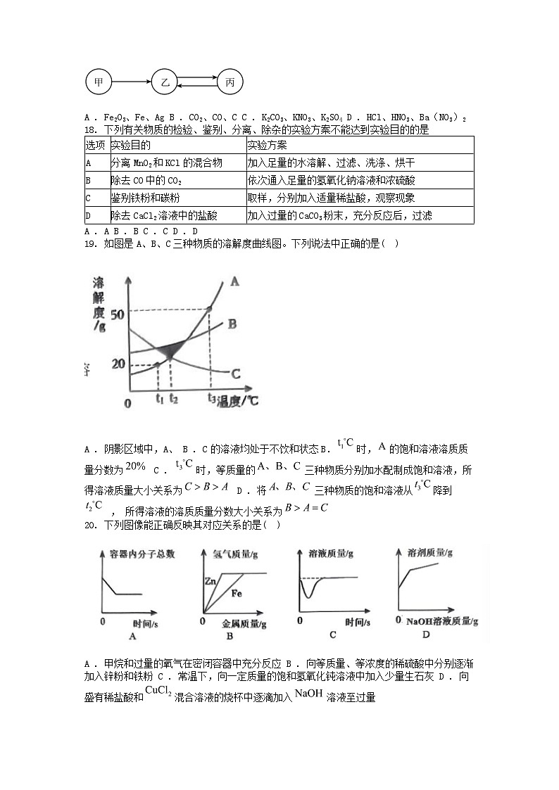 [化学]广西南宁市良庆区2024年中考第二次适应性考试化学试卷03