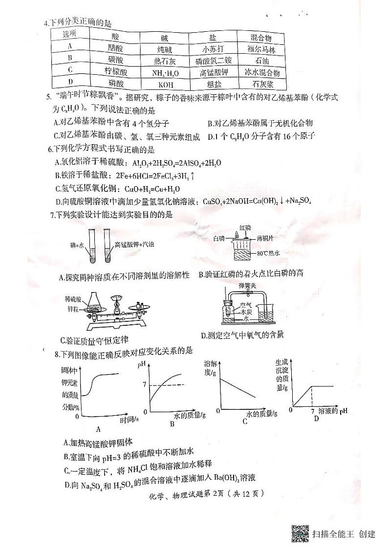 2024年黑龙江省大庆市中考化学试题02