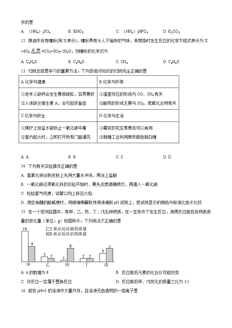 2023年黑龙江省龙东地区中考化学真题试卷（解析版）03