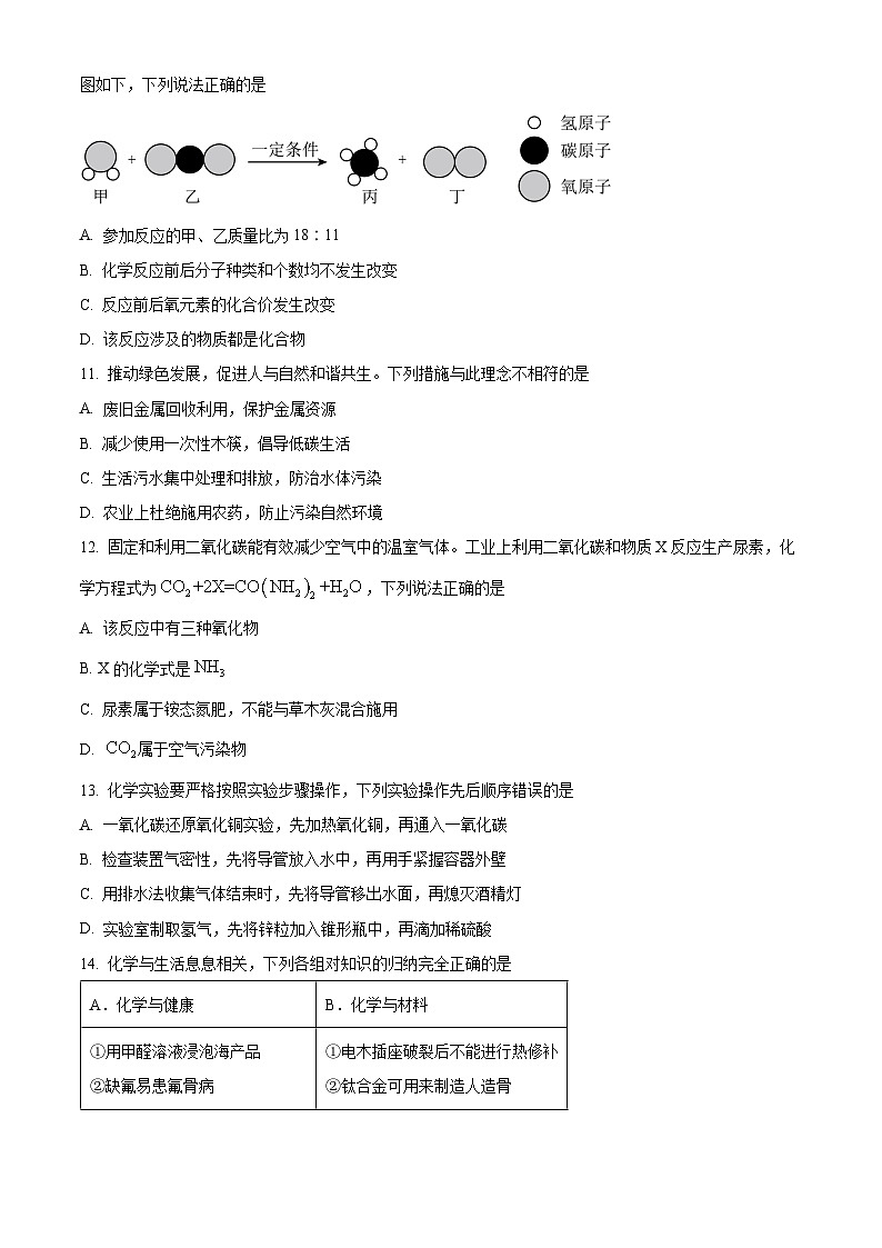 2024年黑龙江省龙东地区中考化学试卷03