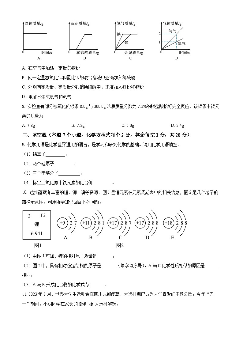 2024年四川省达州市中考化学试卷03