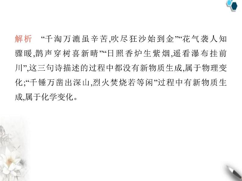 鲁教版初中九年级化学上册专项素养综合练(五)跨学科试题课件第6页