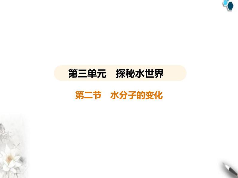 鲁教版初中九年级化学上册第二单元 探索水世界第二节水分子的变化课件01