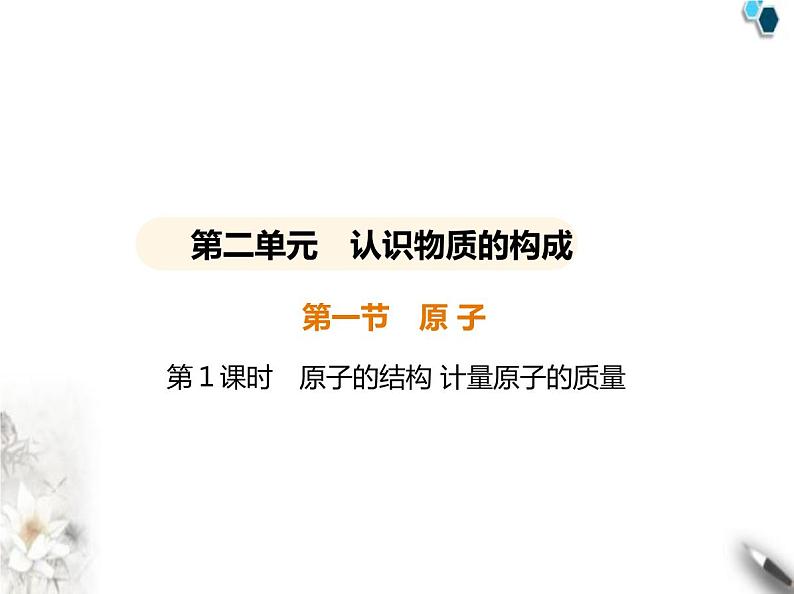 鲁教版初中九年级化学上册第二单元认识物质的构成第一节第一课时原子的结构计量原子的质量课件01