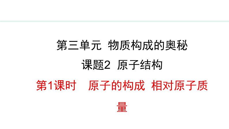 人教版九年级化学上册课件 3.2.1 原子的构成 相对原子质量01