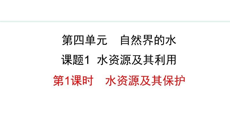 人教版九年级化学上册课件 4.1.1  水资源及其保护01