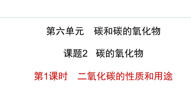 人教版九年级化学上册课件 6.2.1 二氧化碳的性质和用途第1页