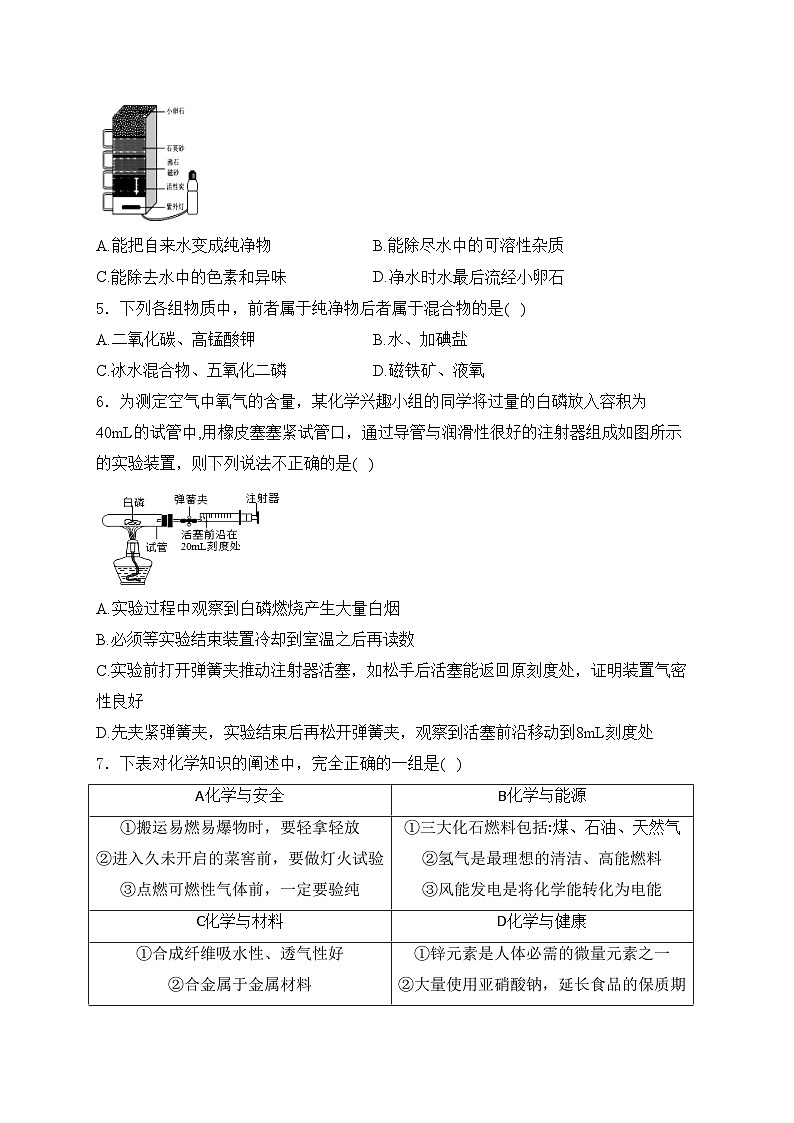 山东省滨州市无棣县2024届九年级下学期中考二模化学试卷(含答案)02
