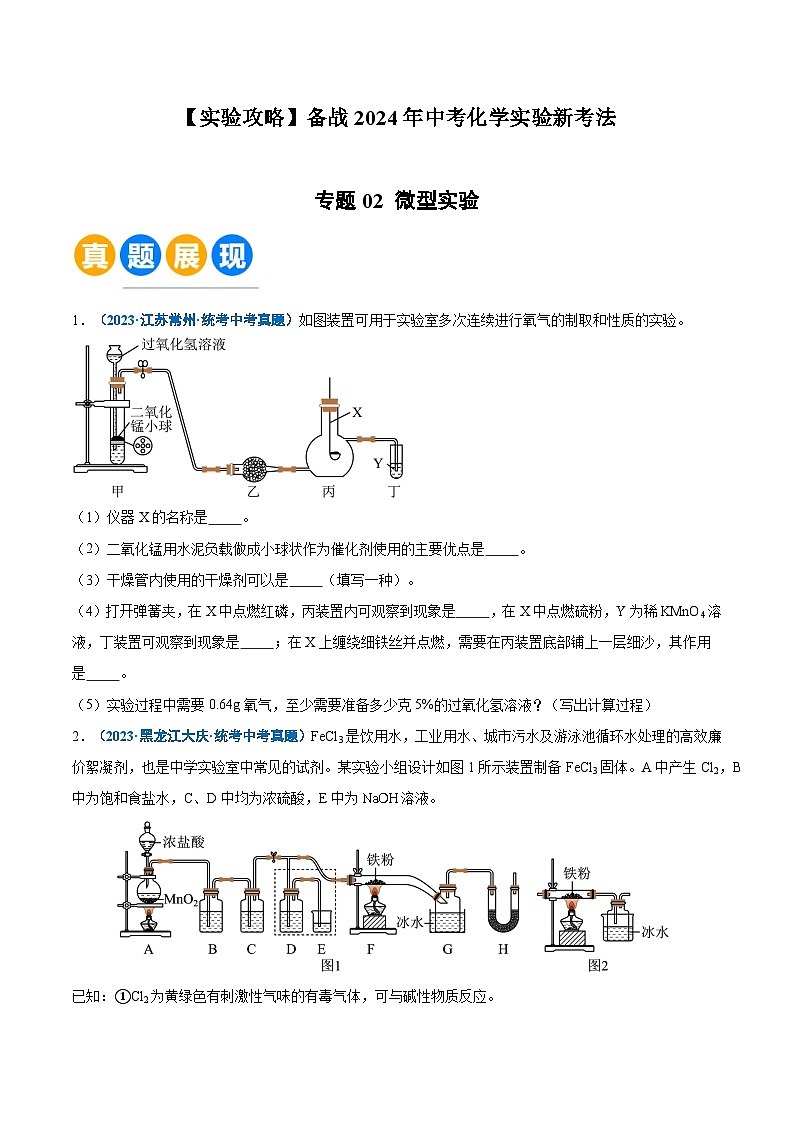 专题02 微型实验-【实验攻略】备战2024年中考化学实验新考法（原卷版）第1页