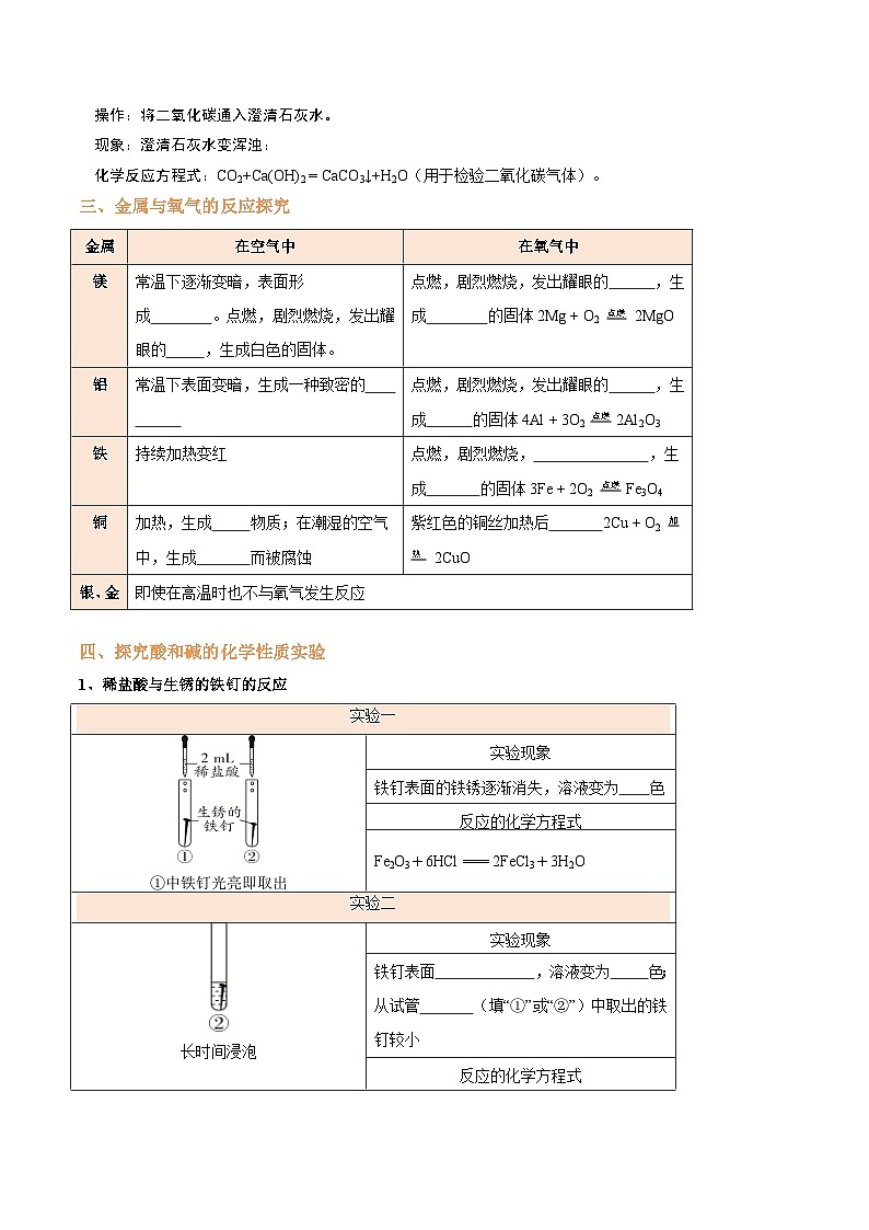 专题6 物质的性质实验（原卷版）【实验攻略】备战2024年中考化学实验 第3页