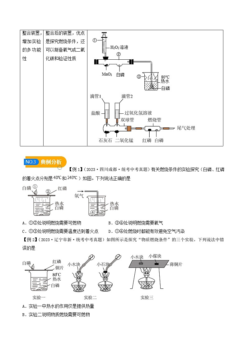 专题07 燃烧条件的探究(原卷版)【实验攻略】备战2024年中考化学实验 第3页