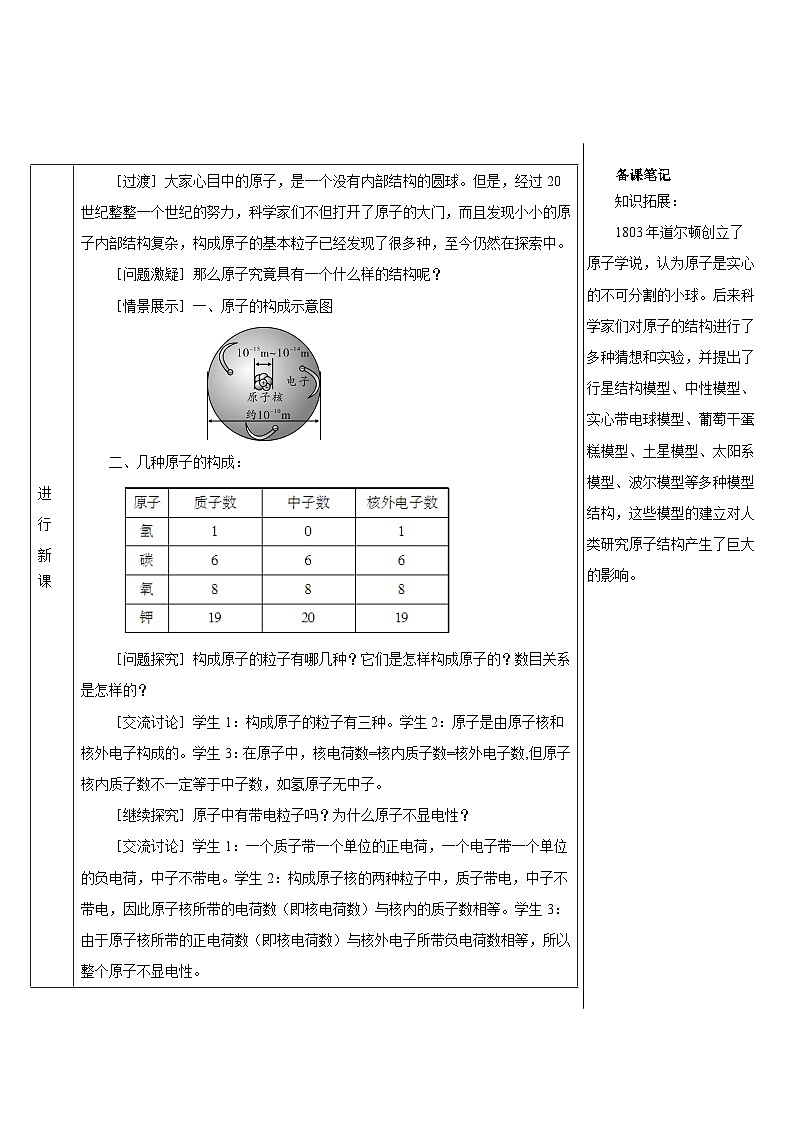 第3单元 课题2 原子的结构 第1课时 原子的构成与核外电子排布（导学案）03