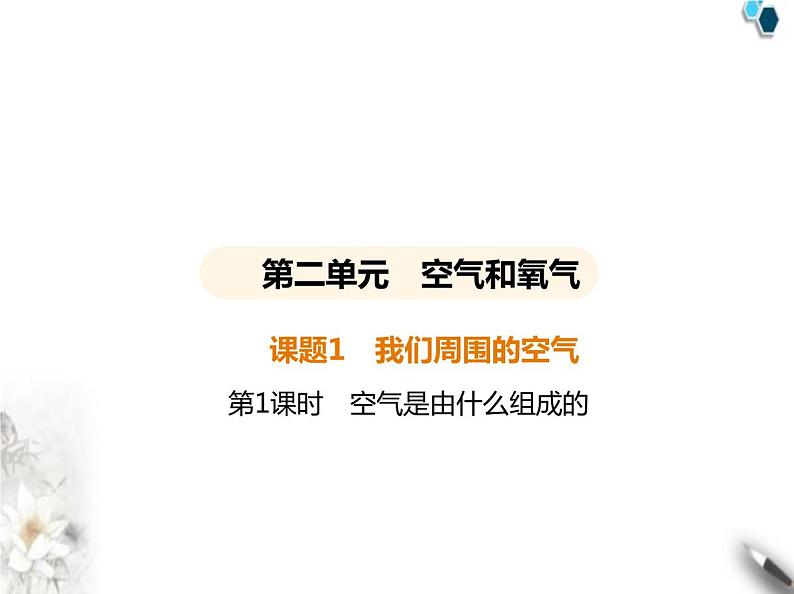 人教版初中九年级化学上册第二单元空气和氧气课题1我们周围的空气第一课时空气是由什么组成的课件第1页