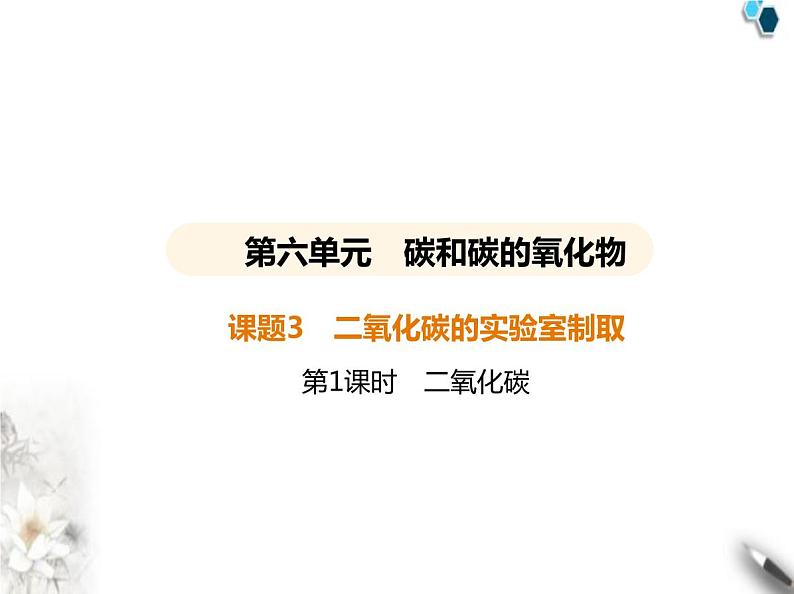 人教版初中九年级化学上册第六单元碳和碳的氧化物课题3二氧化碳的实验室制取课件第1页