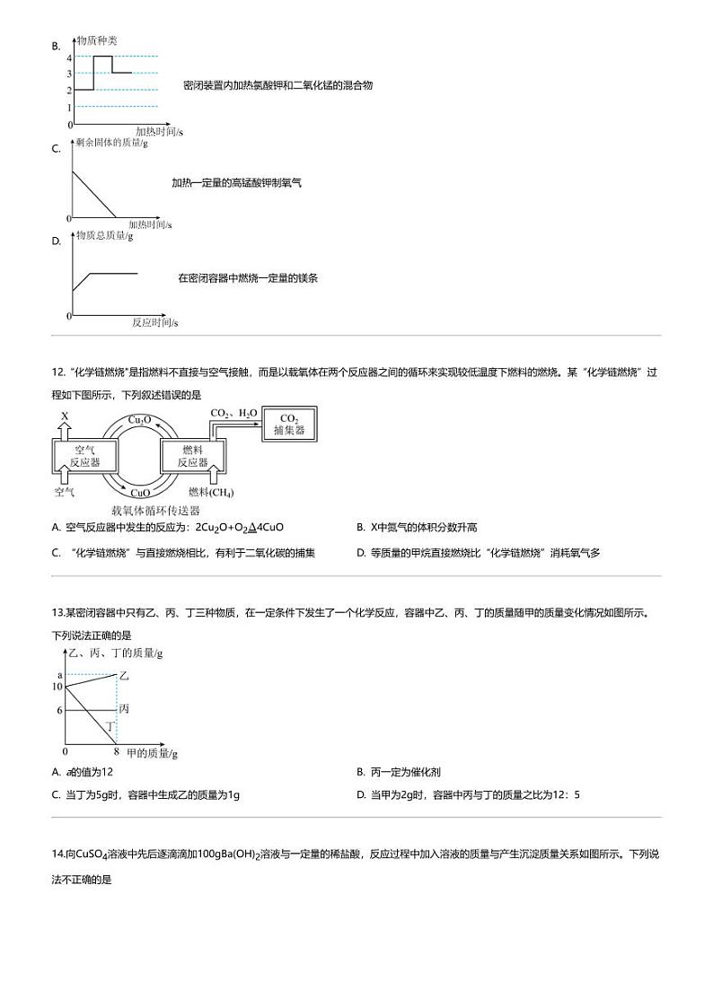 [化学][一模]2024年山东潍坊昌邑市中考一模化学试卷03