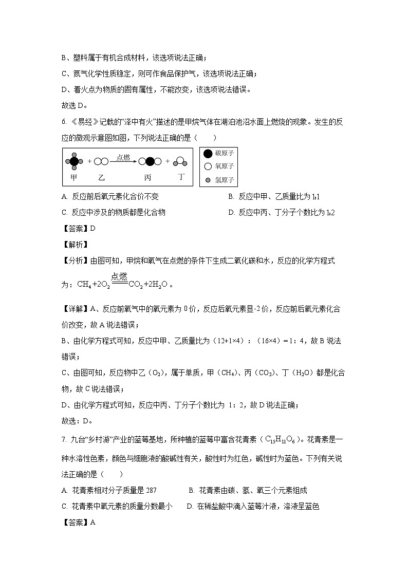 [化学]吉林省长春市九台区2024年中考考前模拟试卷(解析版)第3页
