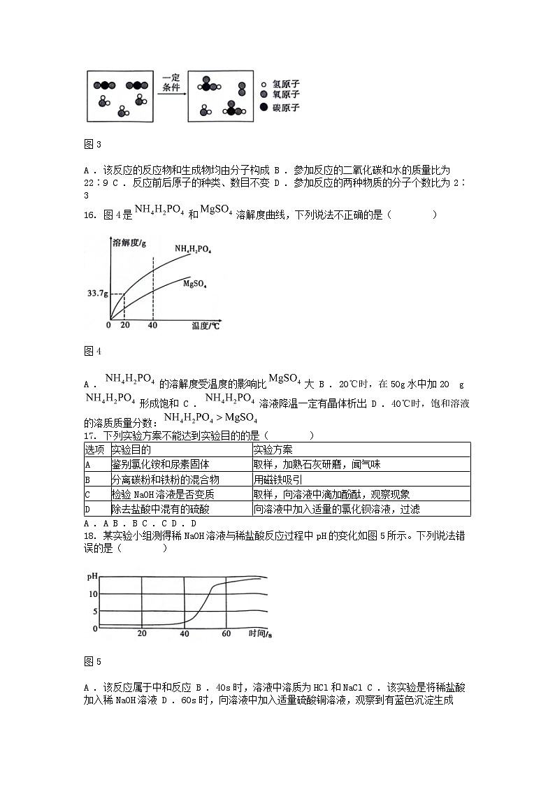 [化学][一模]云南省保山市2024年中考化学一模试题03
