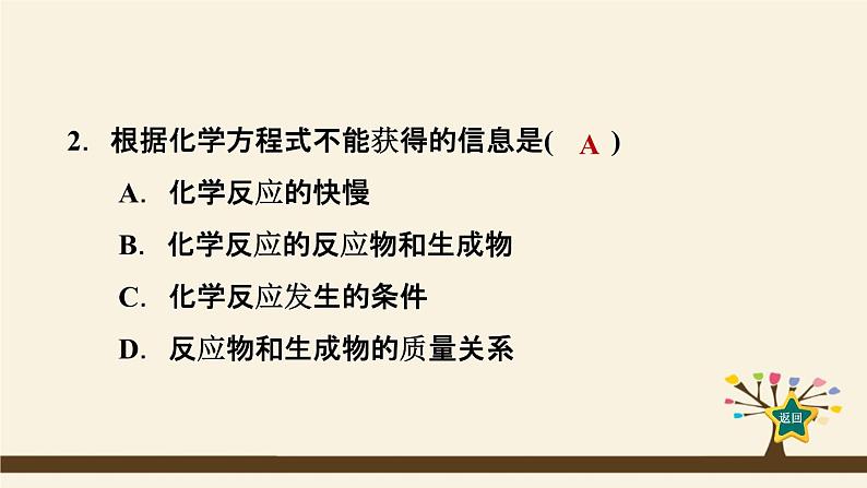 人教版化学九上课时练测课件：5.1.2化学方程式　质量守恒定律的应用第4页