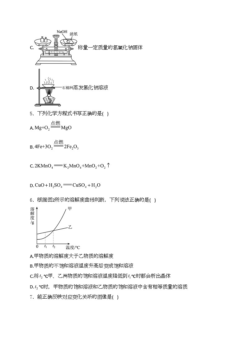 河北省2024年中考模拟化学试卷(含答案)第2页