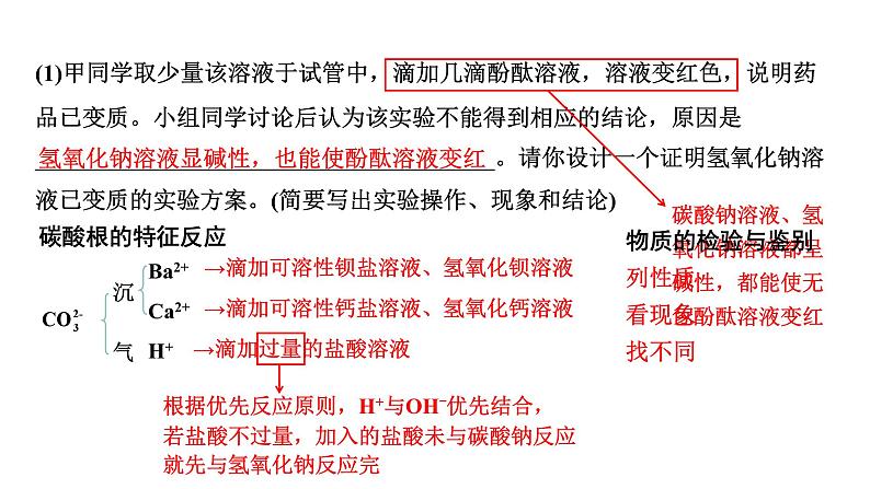 河南省2024年化学中考热点备考重难专题：氢氧化钠变质的探究（课件）第7页