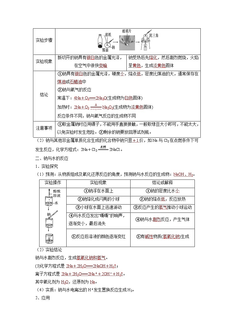 第05讲 钠及其氧化物-【暑假衔接】新高一化学暑假讲义+习题（人教版2019必修第一册）02