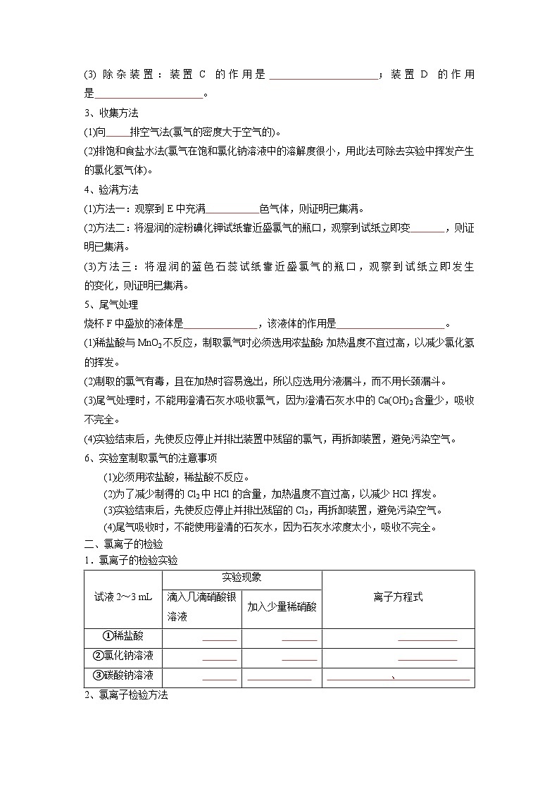 第08讲 氯气的实验室制法 -【暑假衔接】新高一化学暑假讲义+习题（人教版2019必修第一册）02