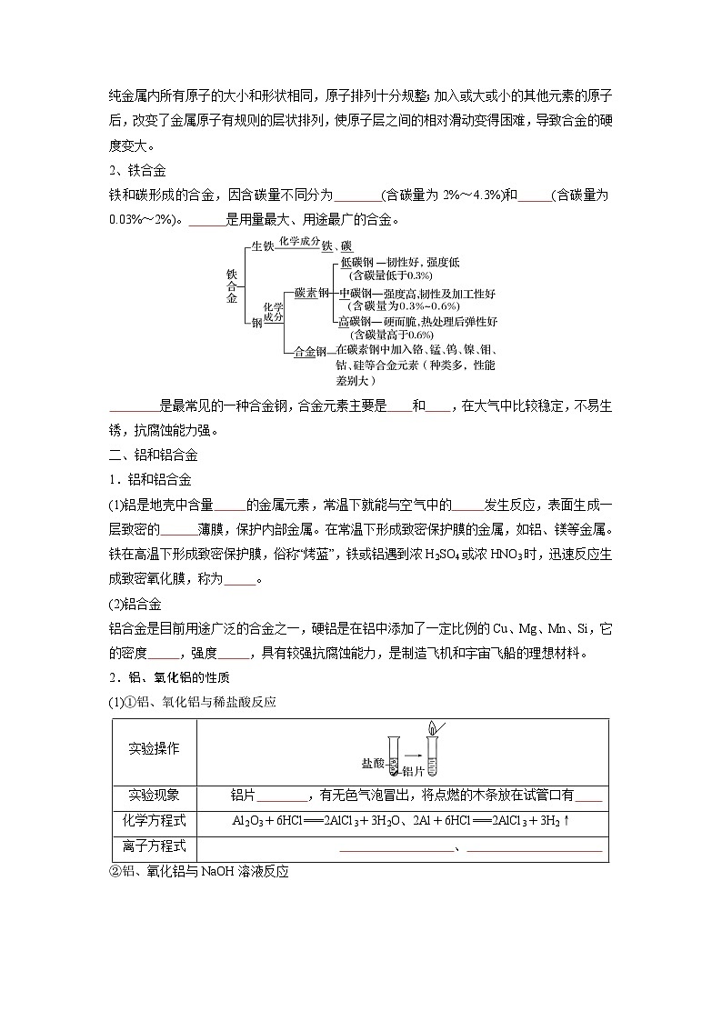 第12讲 金属材料-【暑假弯道超车】新高一化学暑假讲义+习题（人教版2019必修第一册）（原卷版）第2页