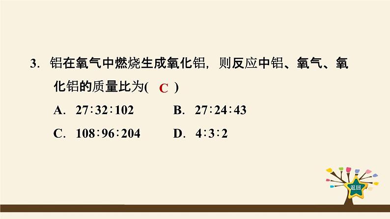 人教版化学九上课时练测课件：5.3利用化学方程式的简单计算04