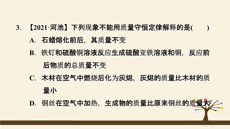 人教版化学九上课时练测课件：第五单元热门考点整合专训06