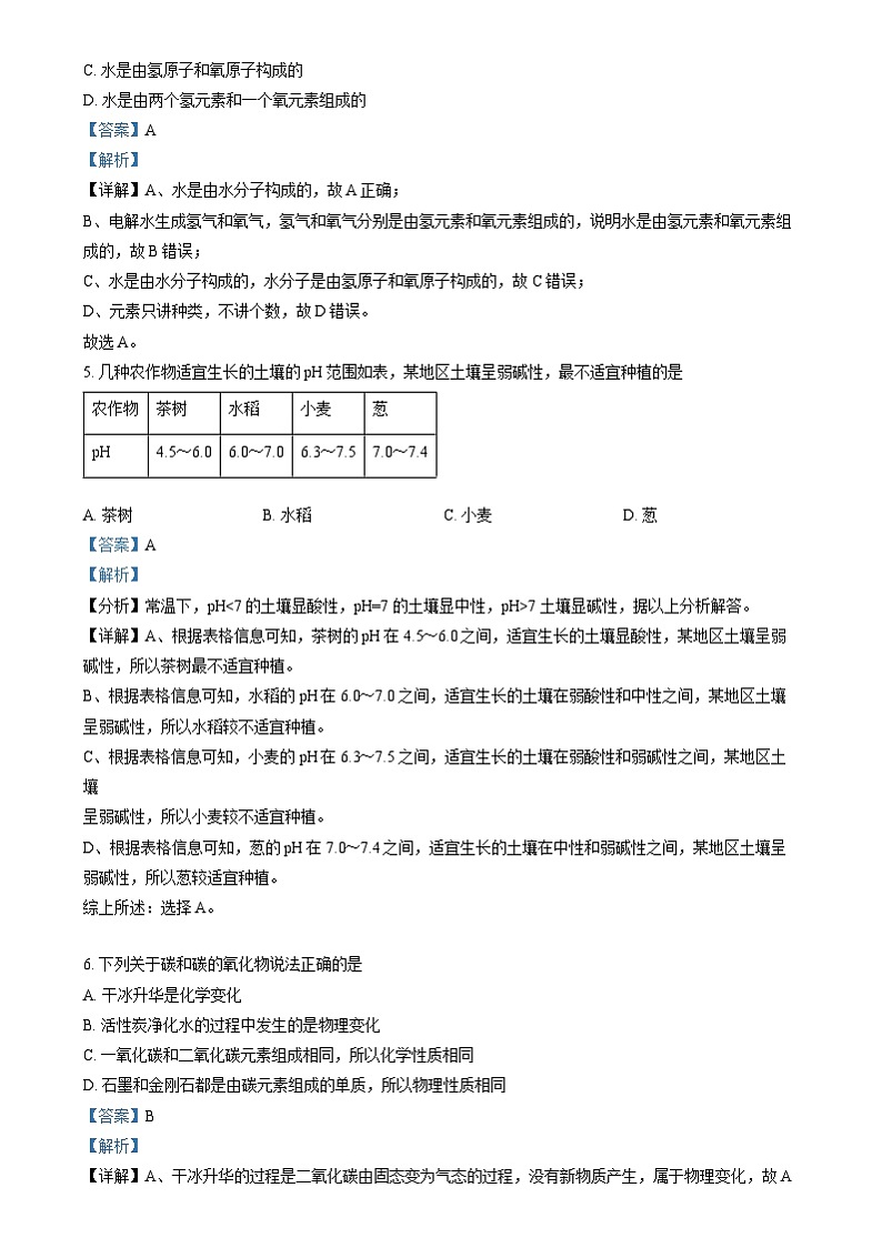 2024年宁夏中考真题化学真题（原卷版+解析版）02