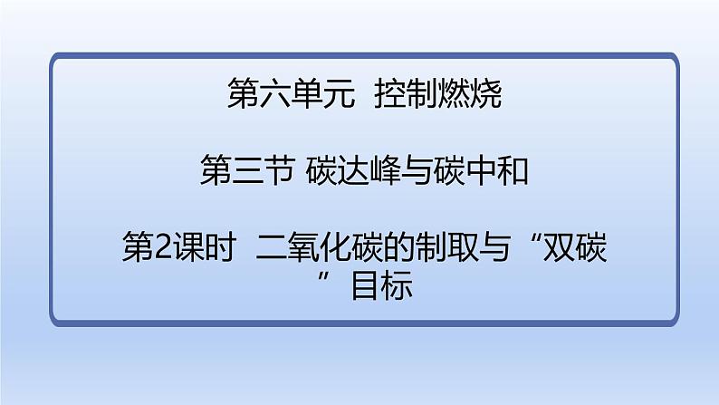 第三节 碳达峰与碳中和（第2课时 二氧化碳的制取与“双碳”目标）课件-2024-2025学年9上化学同步精品课堂课件（鲁教版2024）02